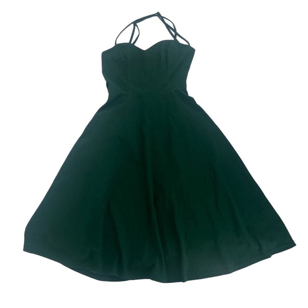 SHEIN Green Criss Cross Strap Open Back Swing Dress Size XS Women’s